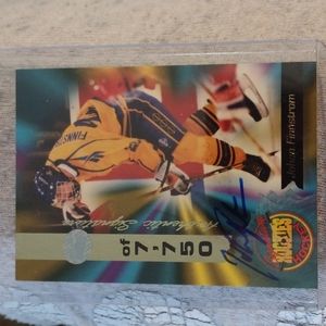 Johan Finnstrom autographed Hockey card in protective cover.